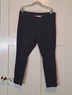 Pure Jill Pull On Pants Cropped Charcoal Cotton Stretch Sz XLP Xtra Large Petite